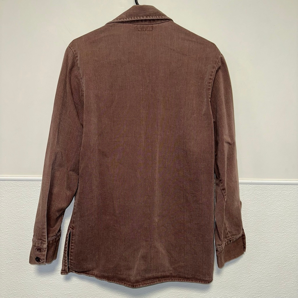 Levi's Double Pocket Denim Jacket 70s Big E Size Medium Brown Maroon Rare Unisex - Picture 10 of 11